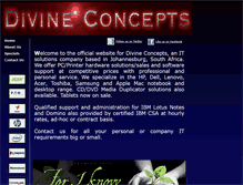 Tablet Screenshot of divine-concepts.co.za